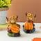 Glitzhome® 4.25" Fall Resin Highland Cow Table Decor Set